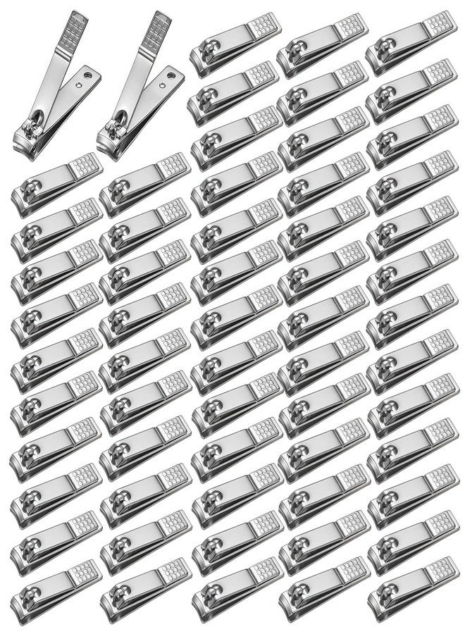 AVERZELLA 60 Pcs Stainless Steel Nail Clippers & Toenail Clippers for Men and Women, Nail Clipper Set Fingernail Clipper Bulk for Toenail and Finger Nails for Home, Travel or Bulk Use (Silver) - Image 1
